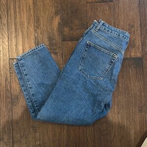 Topshop Mom Jeans in Classic Blue Denim - Size 30